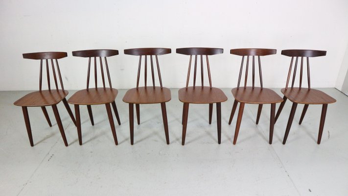 Dining Room Chairs 3705 by Poul Volther for Fremel Røjle, Denmark, 1960s, Set of 6-DT-2026126