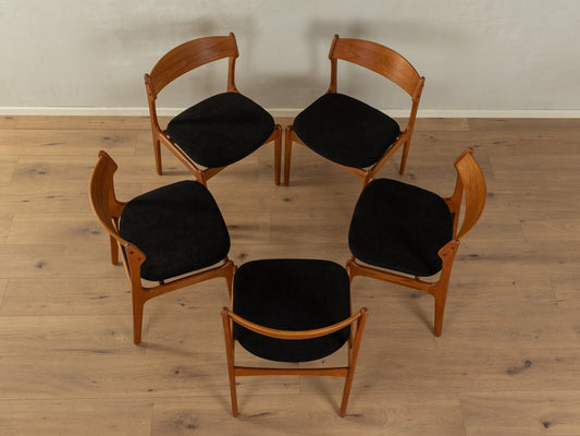 Dining Room Chairs by Erik Buch for Oddense Maskinsnedkeri / O.D. Møbler, 1950s, Set of 5