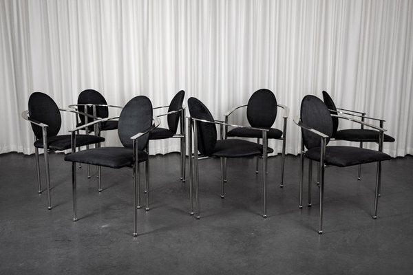 Dining Room Chairs from Belgo Chrom / Dewulf Selection, Belgium, 1980s, Set of 8-PMQ-2020358