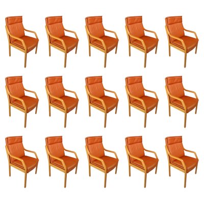 Dining Room Chairs in Bentwood and Leather, Germany, 1970s, Set of 16-TRW-1733716