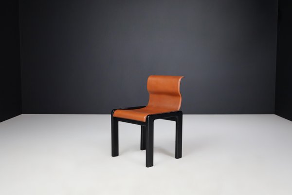 Dining Room Chairs in Cognac Leather by Afra & Tobia Scarpa, Italy, 1966, Set of 6-TRW-1797118