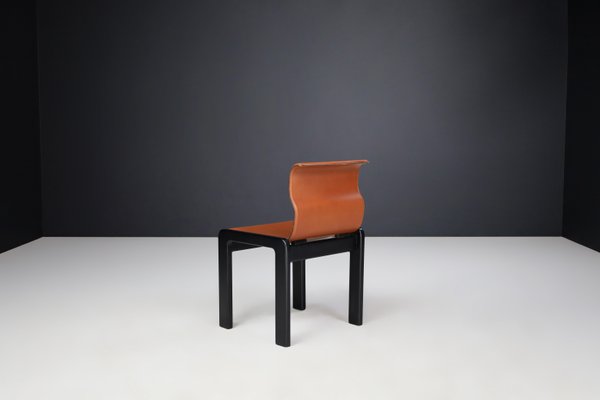 Dining Room Chairs in Cognac Leather by Afra & Tobia Scarpa, Italy, 1966, Set of 6-TRW-1797118