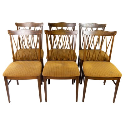 Dining Room Chairs in Walnut, 1940s, Set of 6-UY-980694