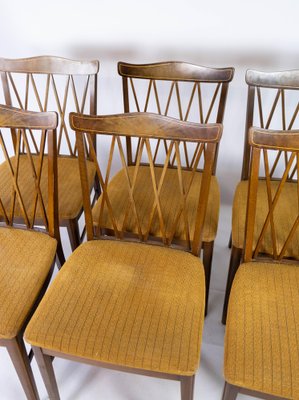 Dining Room Chairs in Walnut, 1940s, Set of 6-UY-980694