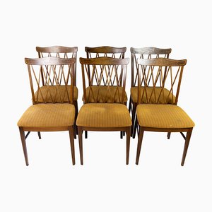 Dining Room Chairs in Walnut, 1940s, Set of 6-UY-980694