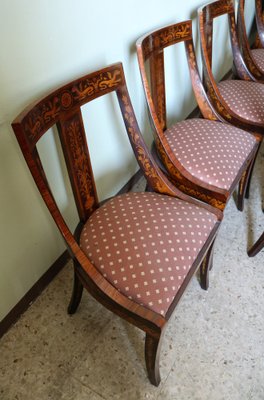 Dining Room Chairs with Lombard Neoclassical Inlays, 1990s, Set of 6-IYX-1702668