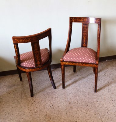 Dining Room Chairs with Lombard Neoclassical Inlays, 1990s, Set of 6-IYX-1702668