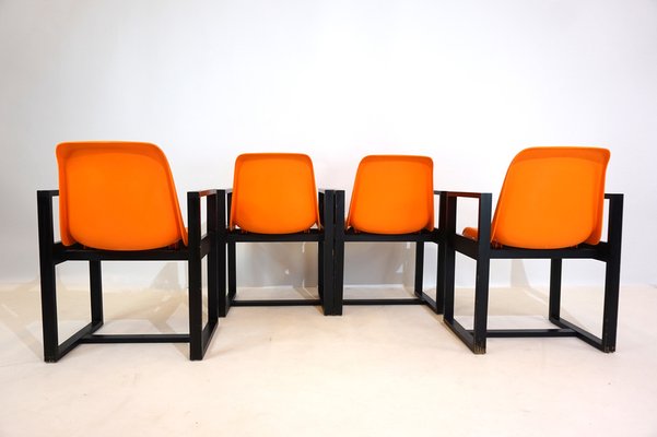 Dining Room Office Chairs from Mann Möbel, 1970s, Set of 4-HUW-1744325