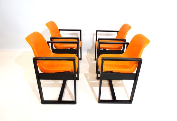 Dining Room Office Chairs from Mann Möbel, 1970s, Set of 4-HUW-1744325