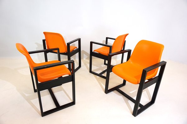 Dining Room Office Chairs from Mann Möbel, 1970s, Set of 4-HUW-1744325