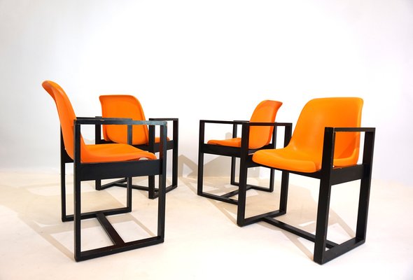 Dining Room Office Chairs from Mann Möbel, 1970s, Set of 4-HUW-1744325