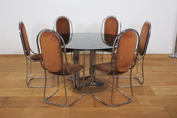 Dining Room Set by Alessandro Alprizzi, 1970s, Set of 7-KNM-1060089