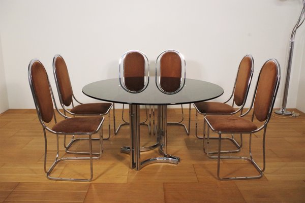 Dining Room Set by Alessandro Alprizzi, 1970s, Set of 7-KNM-1060089