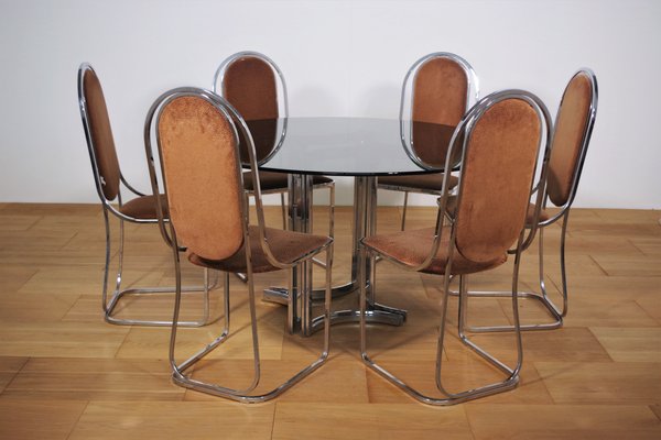 Dining Room Set by Alessandro Alprizzi, 1970s, Set of 7-KNM-1060089