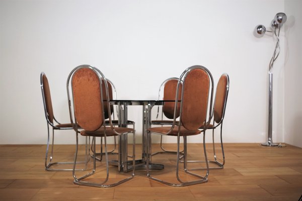 Dining Room Set by Alessandro Alprizzi, 1970s, Set of 7-KNM-1060089