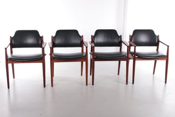 Dining Room Set Table and Chairs by Arne Vodder for Sibast, 1960s, Set of 5-EZZ-1113152