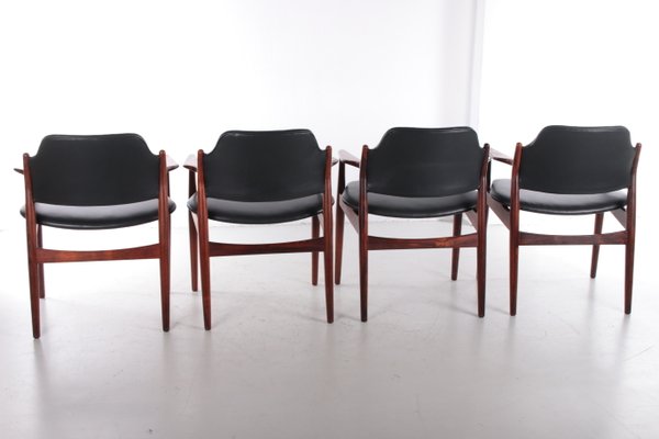 Dining Room Set Table and Chairs by Arne Vodder for Sibast, 1960s, Set of 5-EZZ-1113152