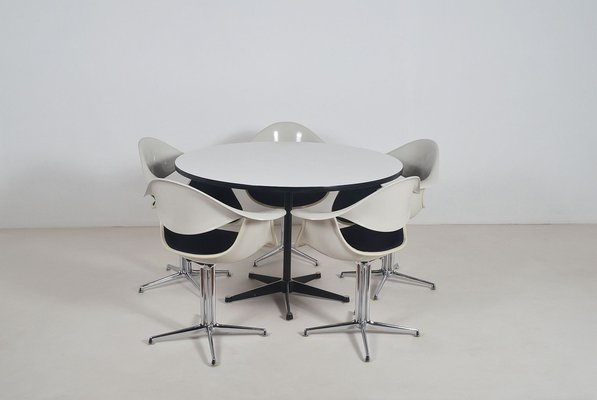 Dining Table and Chairs by George Nelson for Herman Miller, 1960s, Set of 6-VCR-1836388