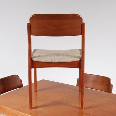 Dining Table and Chairs by Henning Kjærnulf for Vejle Stole, 1960s, Set of 5-DV-572825