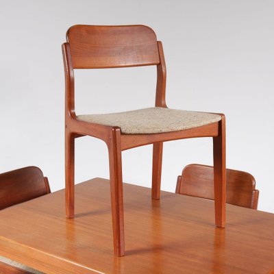 Dining Table and Chairs by Henning Kjærnulf for Vejle Stole, 1960s, Set of 5-DV-572825