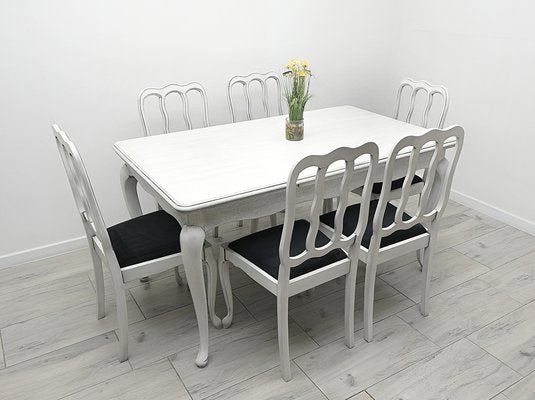 Dining Table and Chairs by Ludwik, 1960s, Set of 7-ZFH-2041435