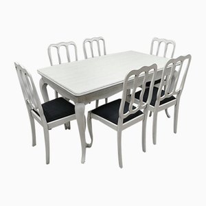 Dining Table and Chairs by Ludwik, 1960s, Set of 7-ZFH-2041435