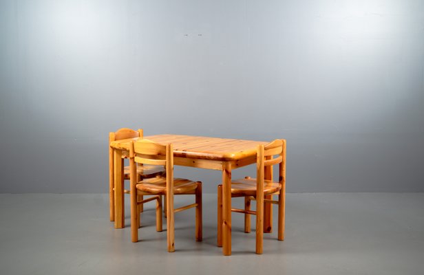 Dining Table and Chairs by Rainer Daumiller, 1970s, Set of 4-VLO-1326138