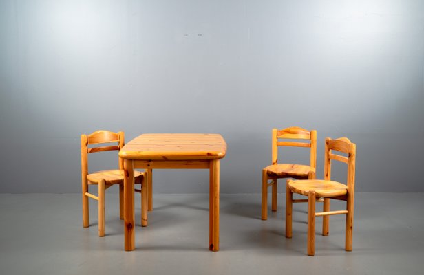 Dining Table and Chairs by Rainer Daumiller, 1970s, Set of 4-VLO-1326138