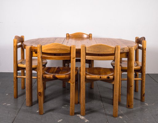 Dining Table and Chairs in the style of Rainer Daumiller, 1970s, Set of 6-VLO-1361352