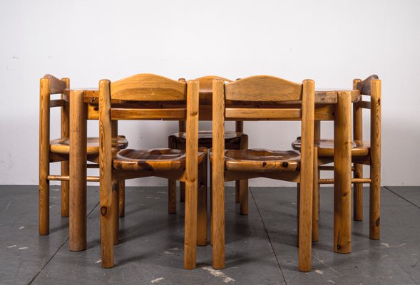 Dining Table and Chairs in the style of Rainer Daumiller, 1970s, Set of 6-VLO-1361352