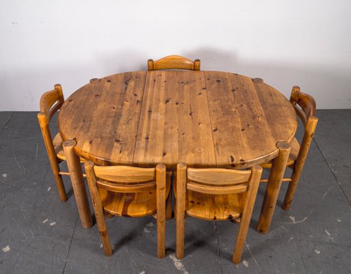 Dining Table and Chairs in the style of Rainer Daumiller, 1970s, Set of 6-VLO-1361352