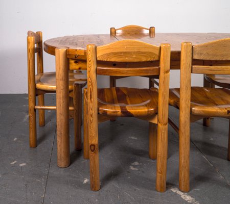 Dining Table and Chairs in the style of Rainer Daumiller, 1970s, Set of 6-VLO-1361352