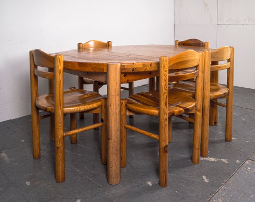 Dining Table and Chairs in the style of Rainer Daumiller, 1970s, Set of 6-VLO-1361352