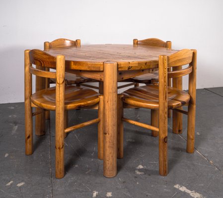 Dining Table and Chairs in the style of Rainer Daumiller, 1970s, Set of 6-VLO-1361352