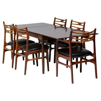 Dining Table & Chairs by Johannes Andersen, 1950, Set of 6-WN-1725862