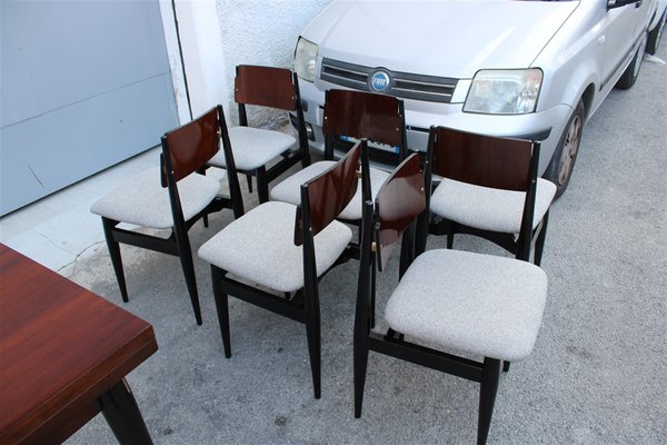 Dining Table & Chairs Set, 1960s, Set of 7-EH-739271