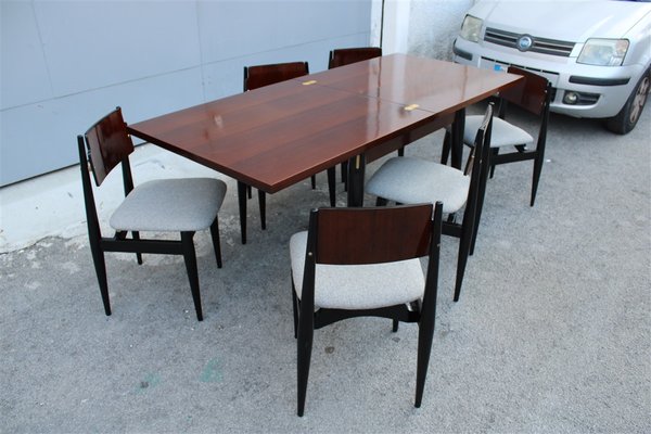 Dining Table & Chairs Set, 1960s, Set of 7-EH-739271