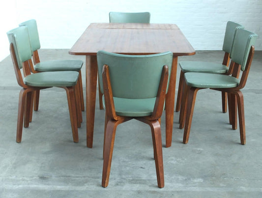 Dining Table & Chairs Set by Cor Alons for Gouda den Boer, 1949