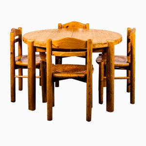 Dining Table & Chairs Set in the Style of Rainer Daumiller, 1970s, Set of 5-VLO-1000304