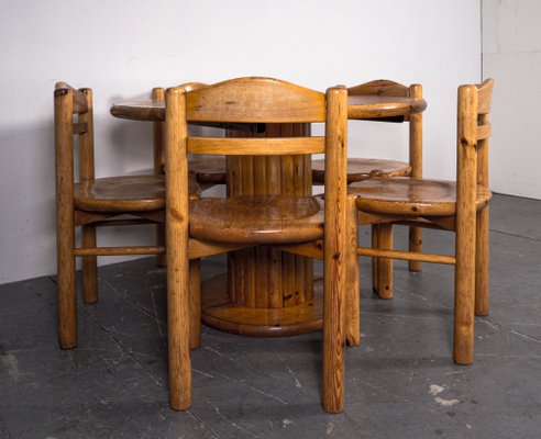 Dining Table & Chairs Set in the Style of Rainer Daumiller, 1970s, Set of 6-VLO-1438309