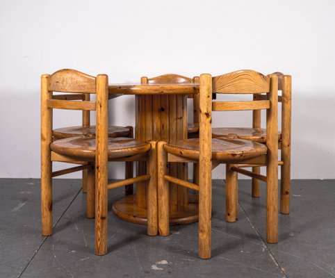 Dining Table & Chairs Set in the Style of Rainer Daumiller, 1970s, Set of 6-VLO-1438309