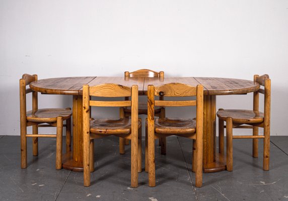 Dining Table & Chairs Set in the Style of Rainer Daumiller, 1970s, Set of 6-VLO-1438309