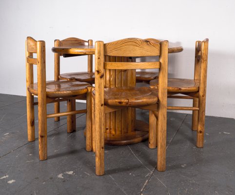 Dining Table & Chairs Set in the Style of Rainer Daumiller, 1970s, Set of 6-VLO-1438309