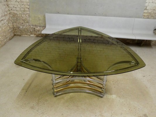 Dining Table in Chrome & Smoked Glass, Italy, 1970s-QAV-1718325