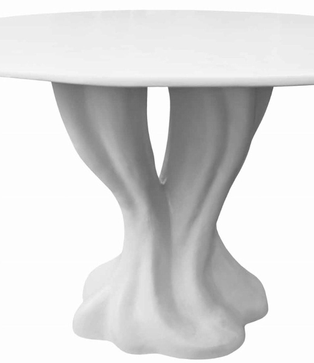 Dining Table in Fiberglass and Lacquered in Matte White by Europa Antiques