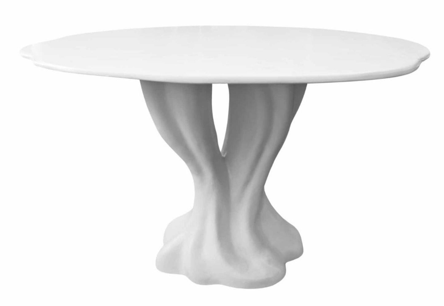 Dining Table in Fiberglass and Lacquered in Matte White by Europa Antiques