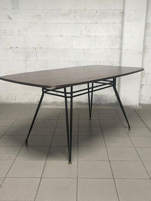 Dining Table in Iron and Rosewood, 1950s-JHL-1806274