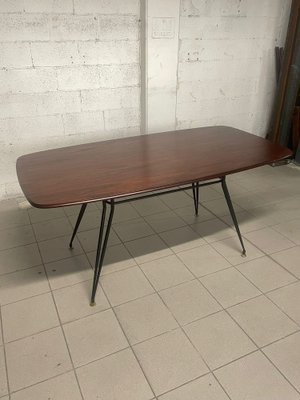 Dining Table in Iron and Rosewood, 1950s-JHL-1806274