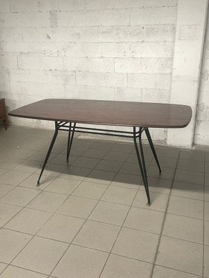 Dining Table in Iron and Rosewood, 1950s-JHL-1806274