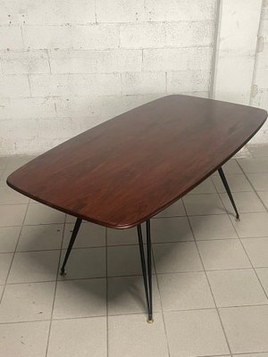 Dining Table in Iron and Rosewood, 1950s-JHL-1806274